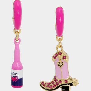 Betsey Johnson Cowgirl Boot Earrings Mismatch Hola to Love NWT
